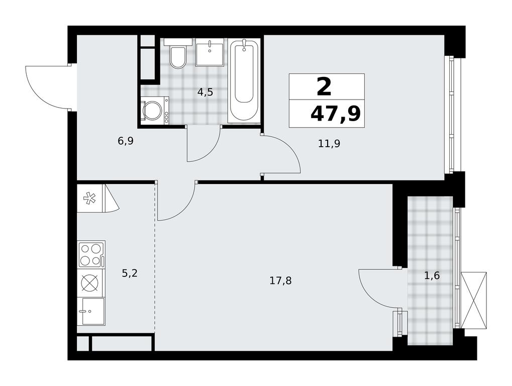 1-BD Apartment Sale, 47.9 sq. m. at Prokshino, Prokshino Residential Complex, Sosenskoye Settlement, Moscow, Russia #1 1-BD Apartment Sale, 47.9 sq. m. at Prokshino, Prokshino Residential Complex, Sosenskoye Settlement, Moscow, Russia #1