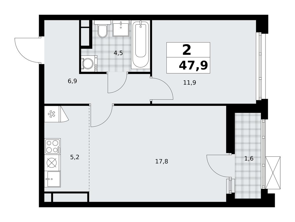 1-BD Apartment Sale, 47.9 sq. m. at Prokshino, Prokshino Residential Complex, Sosenskoye Settlement, Moscow, Russia #1 1-BD Apartment Sale, 47.9 sq. m. at Prokshino, Prokshino Residential Complex, Sosenskoye Settlement, Moscow, Russia #1