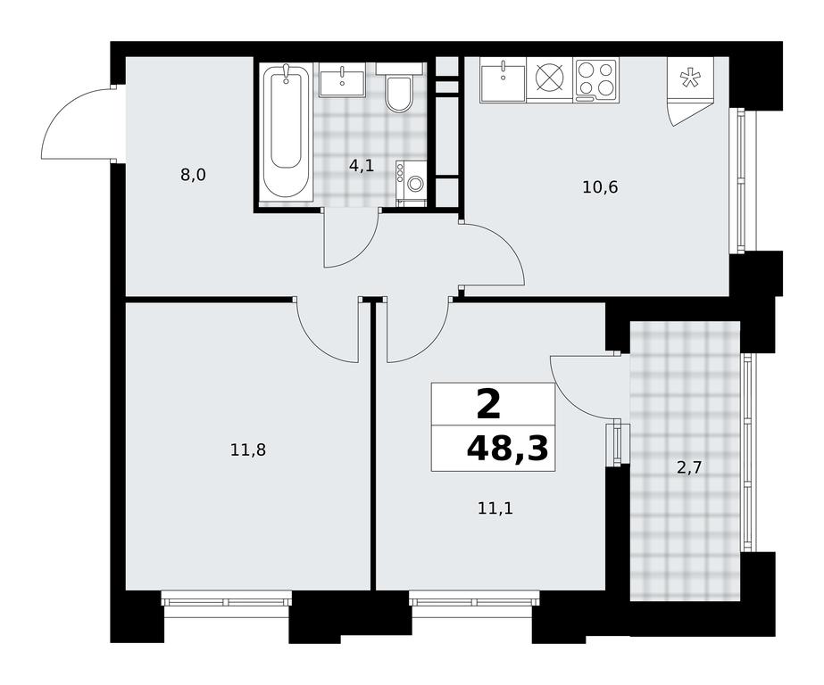 1-BD Apartment Sale, 48.3 sq. m. at Prokshino, Prokshino Residential Complex, Sosenskoye Settlement, Moscow, Russia #1 1-BD Apartment Sale, 48.3 sq. m. at Prokshino, Prokshino Residential Complex, Sosenskoye Settlement, Moscow, Russia #1