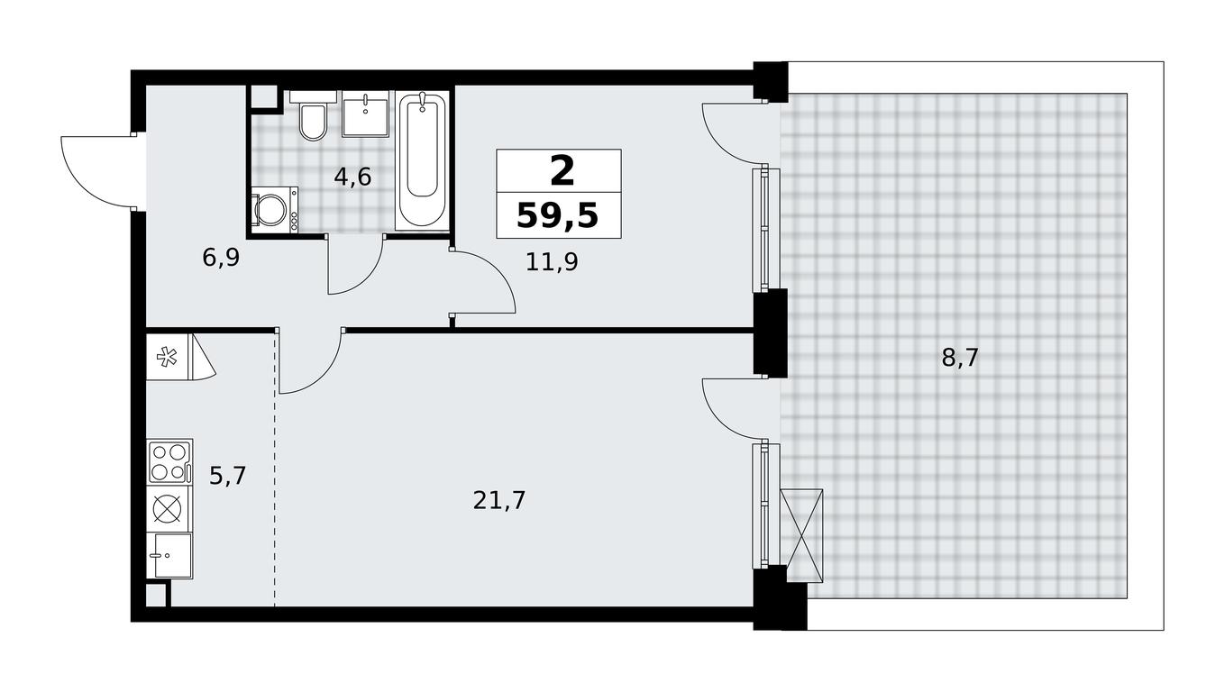 1-BD Apartment Sale, 59.5 sq. m. at Prokshino, Prokshino Residential Complex, Sosenskoye Settlement, Moscow, Russia #1 1-BD Apartment Sale, 59.5 sq. m. at Prokshino, Prokshino Residential Complex, Sosenskoye Settlement, Moscow, Russia #1