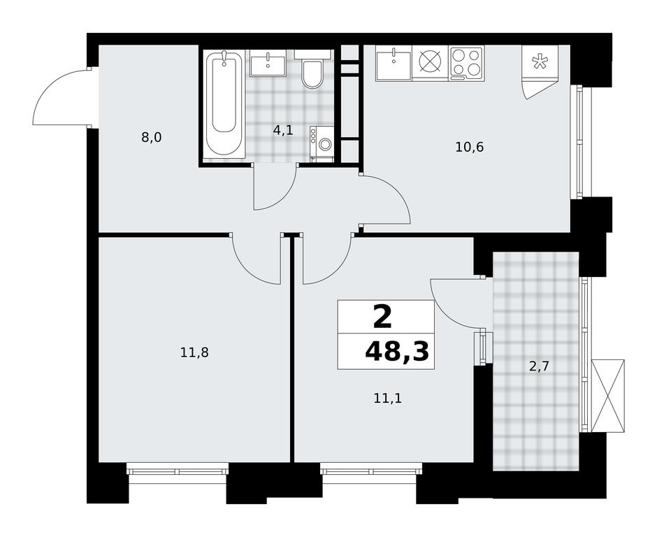 1-BD Apartment Sale, 48.3 sq. m. at Prokshino, Prokshino Residential Complex, Sosenskoye Settlement, Moscow, Russia #1 1-BD Apartment Sale, 48.3 sq. m. at Prokshino, Prokshino Residential Complex, Sosenskoye Settlement, Moscow, Russia #1
