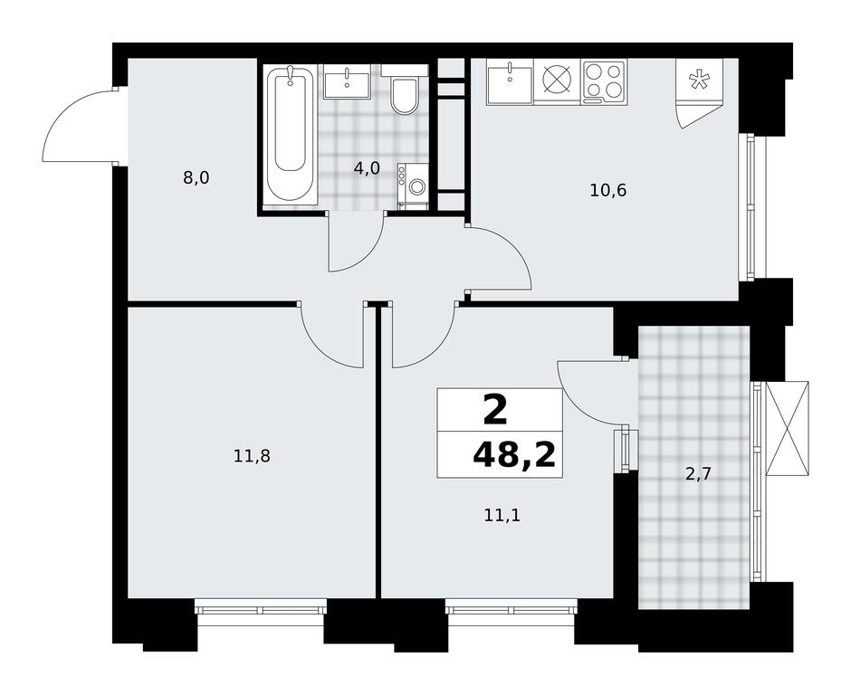 1-BD Apartment Sale, 48.2 sq. m. at Prokshino, Prokshino Residential Complex, Sosenskoye Settlement, Moscow, Russia #1 1-BD Apartment Sale, 48.2 sq. m. at Prokshino, Prokshino Residential Complex, Sosenskoye Settlement, Moscow, Russia #1