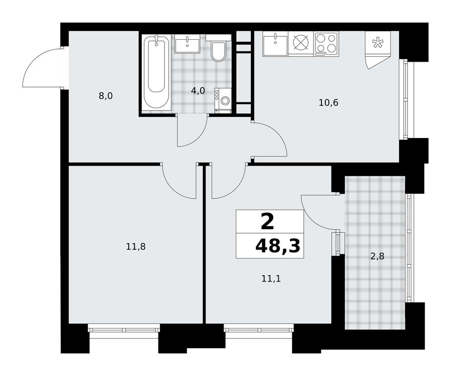 1-BD Apartment Sale, 48.3 sq. m. at Prokshino, Prokshino Residential Complex, Sosenskoye Settlement, Moscow, Russia #1 1-BD Apartment Sale, 48.3 sq. m. at Prokshino, Prokshino Residential Complex, Sosenskoye Settlement, Moscow, Russia #1