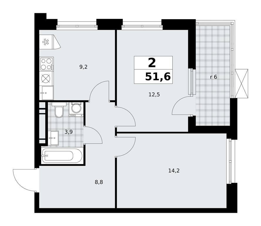 1-BD Apartment Sale, 51.6 sq. m. at Prokshino, Prokshino Residential Complex, Sosenskoye Settlement, Moscow, Russia #1 1-BD Apartment Sale, 51.6 sq. m. at Prokshino, Prokshino Residential Complex, Sosenskoye Settlement, Moscow, Russia #1