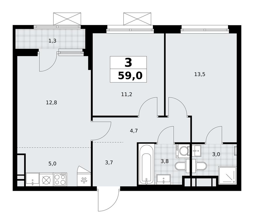 2-BD Apartment Sale, 59平方米 at Prokshino, Prokshino Residential Complex, Sosenskoye Settlement, Moscow, Russia #1 2-BD Apartment Sale, 59平方米 at Prokshino, Prokshino Residential Complex, Sosenskoye Settlement, Moscow, Russia #1