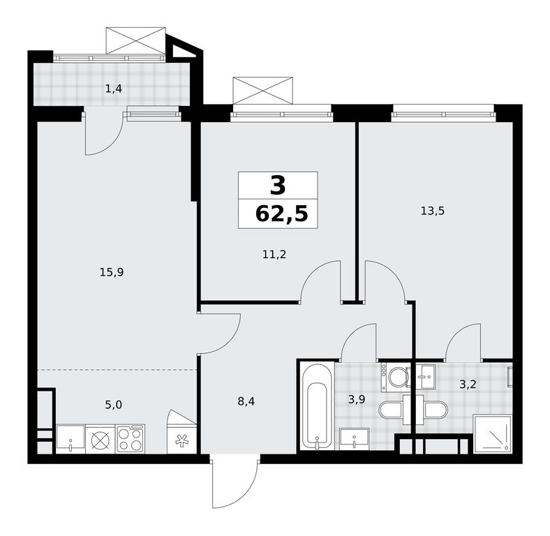 2-BD Apartment Sale, 62.5 sq. m. at Prokshino, Prokshino Residential Complex, Sosenskoye Settlement, Moscow, Russia #1 2-BD Apartment Sale, 62.5 sq. m. at Prokshino, Prokshino Residential Complex, Sosenskoye Settlement, Moscow, Russia #1