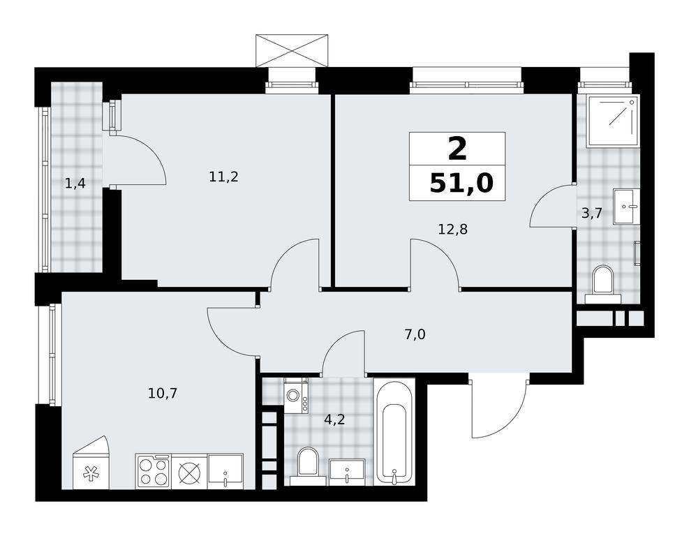 1-BD Apartment Sale, 51 sq. m. at Prokshino, Prokshino Residential Complex, Sosenskoye Settlement, Moscow, Russia #1 1-BD Apartment Sale, 51 sq. m. at Prokshino, Prokshino Residential Complex, Sosenskoye Settlement, Moscow, Russia #1