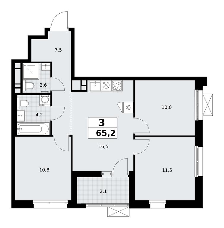 2-BD Apartment Sale, 65.2 sq. m. at Prokshino, Prokshino Residential Complex, Sosenskoye Settlement, Moscow, Russia #1 2-BD Apartment Sale, 65.2 sq. m. at Prokshino, Prokshino Residential Complex, Sosenskoye Settlement, Moscow, Russia #1