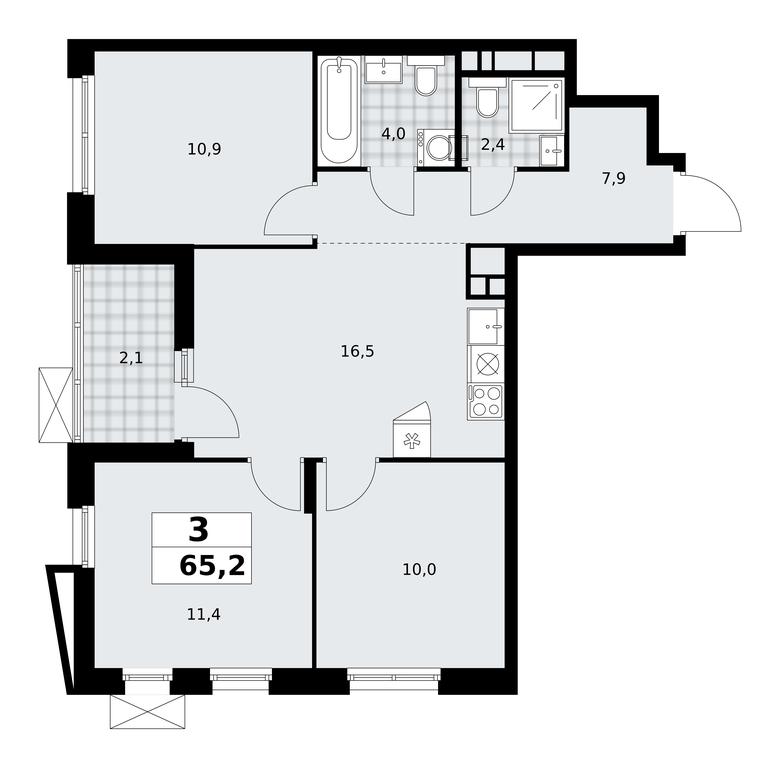 2-BD Apartment Sale, 65.2 sq. m. at Prokshino, Prokshino Residential Complex, Sosenskoye Settlement, Moscow, Russia #1 2-BD Apartment Sale, 65.2 sq. m. at Prokshino, Prokshino Residential Complex, Sosenskoye Settlement, Moscow, Russia #1