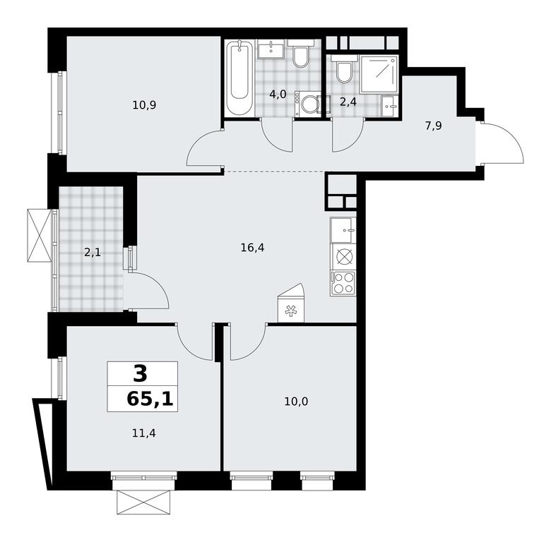 2-BD Apartment Sale, 65.1平方米 at Prokshino, Prokshino Residential Complex, Sosenskoye Settlement, Moscow, Russia #1 2-BD Apartment Sale, 65.1平方米 at Prokshino, Prokshino Residential Complex, Sosenskoye Settlement, Moscow, Russia #1
