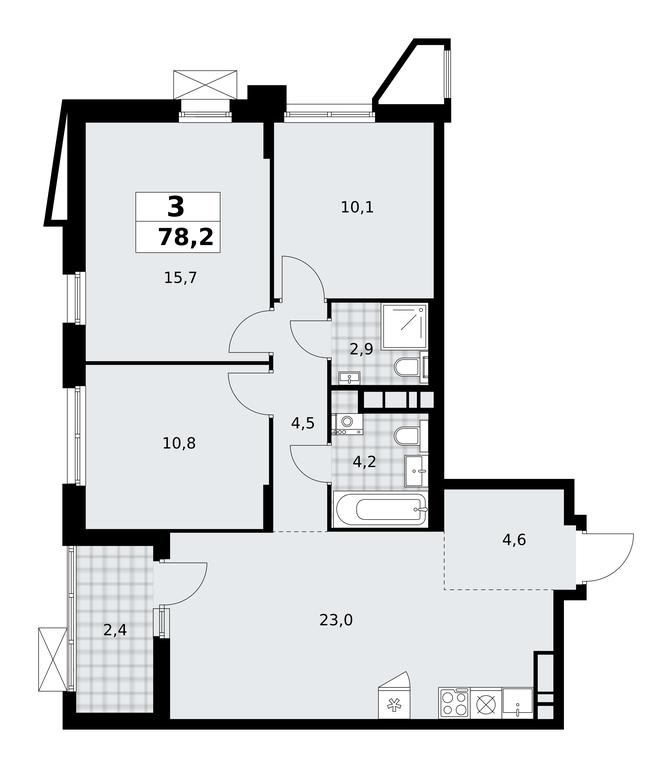 2-BD Apartment Sale, 78.2平方米 at Prokshino, Prokshino Residential Complex, Sosenskoye Settlement, Moscow, Russia #1 2-BD Apartment Sale, 78.2平方米 at Prokshino, Prokshino Residential Complex, Sosenskoye Settlement, Moscow, Russia #1