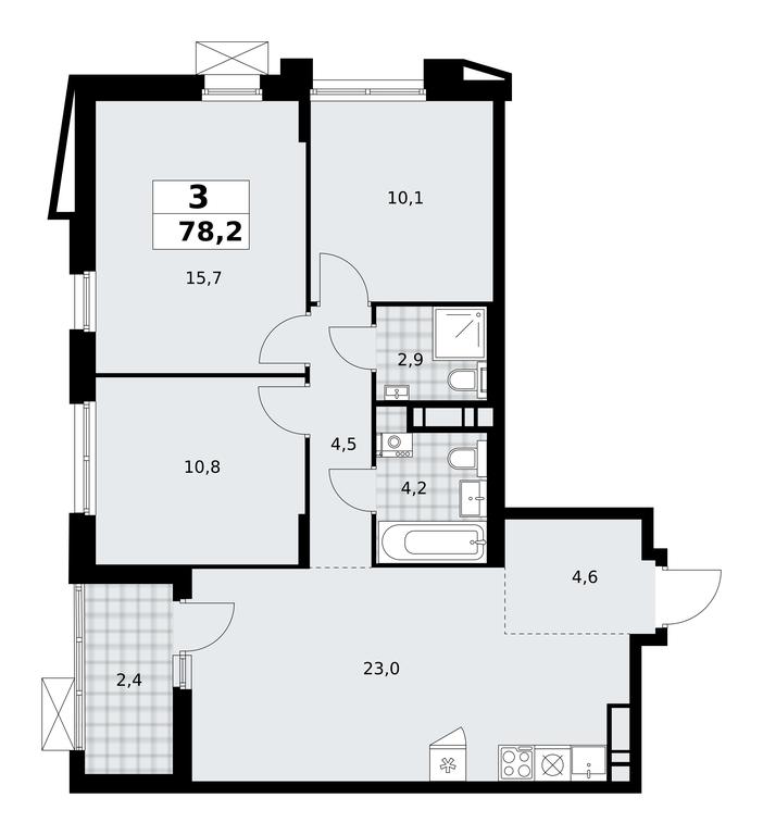 2-BD Apartment Sale, 78.2 sq. m. at Prokshino, Prokshino Residential Complex, Sosenskoye Settlement, Moscow, Russia #1 2-BD Apartment Sale, 78.2 sq. m. at Prokshino, Prokshino Residential Complex, Sosenskoye Settlement, Moscow, Russia #1