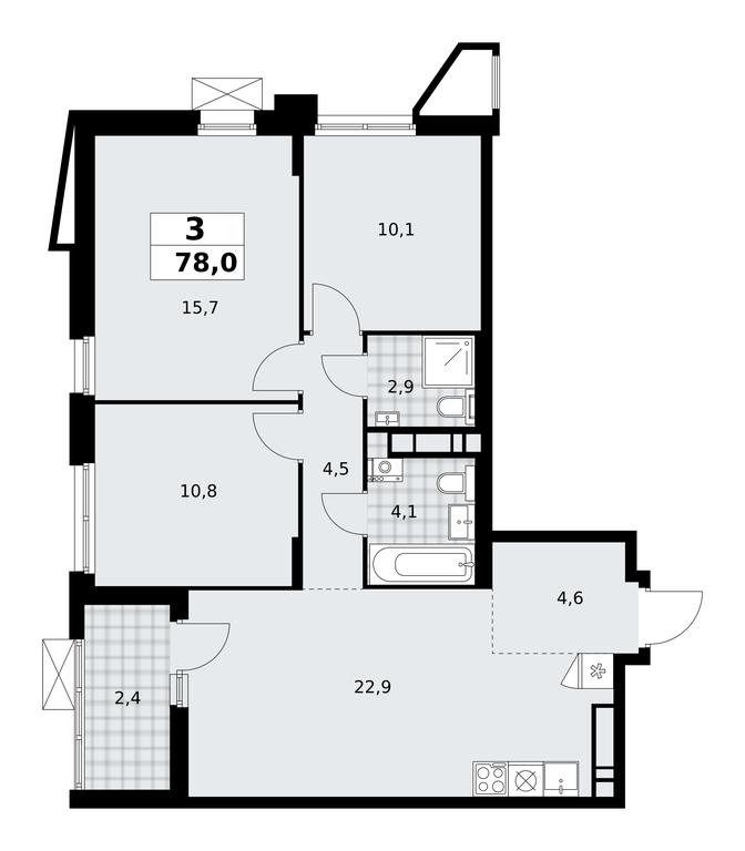 2-BD Apartment Sale, 78 sq. m. at Prokshino, Prokshino Residential Complex, Sosenskoye Settlement, Moscow, Russia #1 2-BD Apartment Sale, 78 sq. m. at Prokshino, Prokshino Residential Complex, Sosenskoye Settlement, Moscow, Russia #1