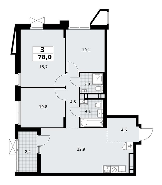 2-BD Apartment Sale, 78平方米 at Prokshino, Prokshino Residential Complex, Sosenskoye Settlement, Moscow, Russia #1 2-BD Apartment Sale, 78平方米 at Prokshino, Prokshino Residential Complex, Sosenskoye Settlement, Moscow, Russia #1