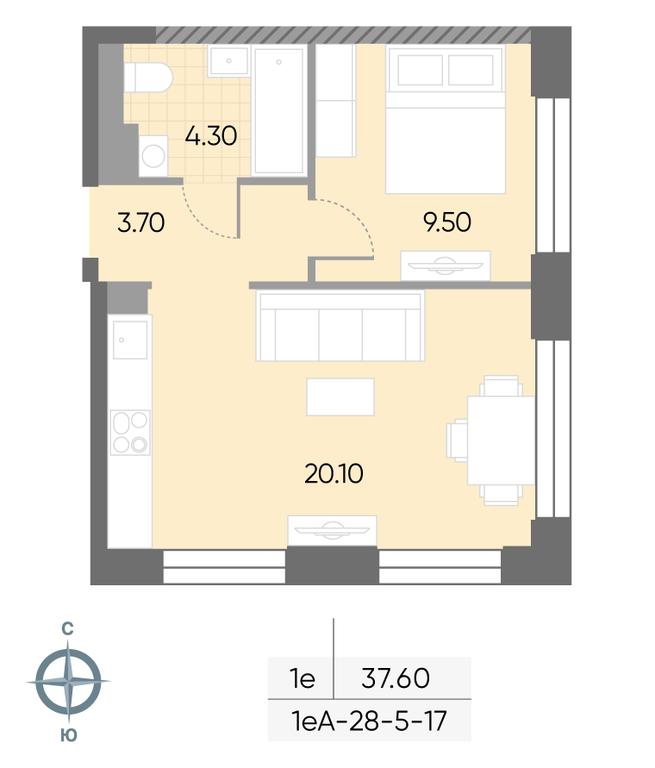 1-BD Apartment Sale, 37.6 sq. m. at Wave, Borisovskye Prudy Street, 1Б, Moscow, Russia #2 1-BD Apartment Sale, 37.6 sq. m. at Wave, Borisovskye Prudy Street, 1Б, Moscow, Russia #2