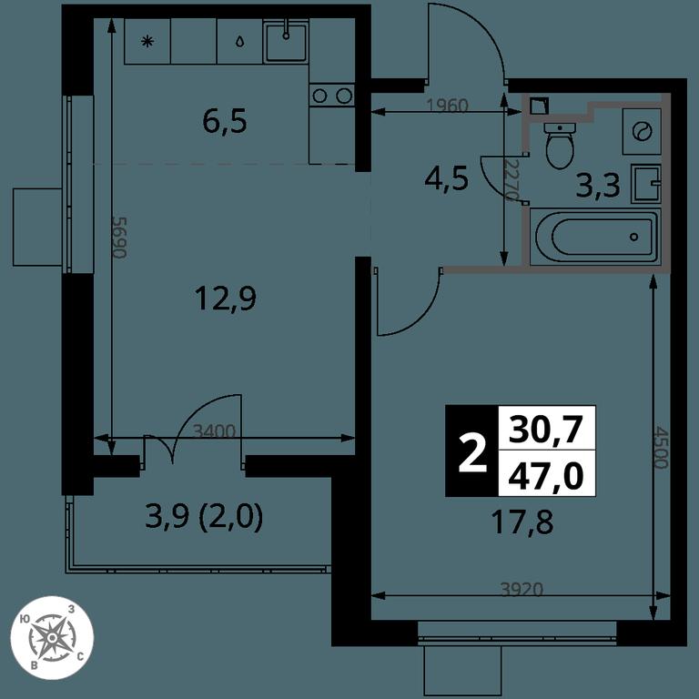 2-BD Apartment Sale, 47 sq. m. at Pervy Donskoj, zhiloy mikrorayon Sapronovo, derevnya Sapronovo, Leninskiy City District, Moscow Region, Russia #2 2-BD Apartment Sale, 47 sq. m. at Pervy Donskoj, zhiloy mikrorayon Sapronovo, derevnya Sapronovo, Leninskiy City District, Moscow Region, Russia #2