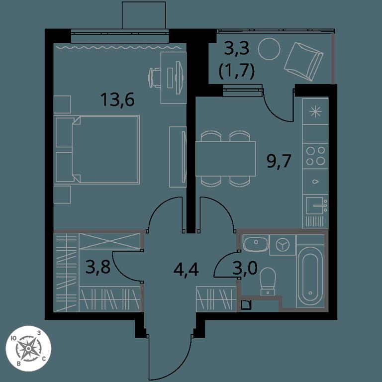 1-BD Apartment Sale, 36.2 sq. m. at Pervy Donskoj, zhiloy mikrorayon Sapronovo, derevnya Sapronovo, Leninskiy City District, Moscow Region, Russia #1 1-BD Apartment Sale, 36.2 sq. m. at Pervy Donskoj, zhiloy mikrorayon Sapronovo, derevnya Sapronovo, Leninskiy City District, Moscow Region, Russia #1
