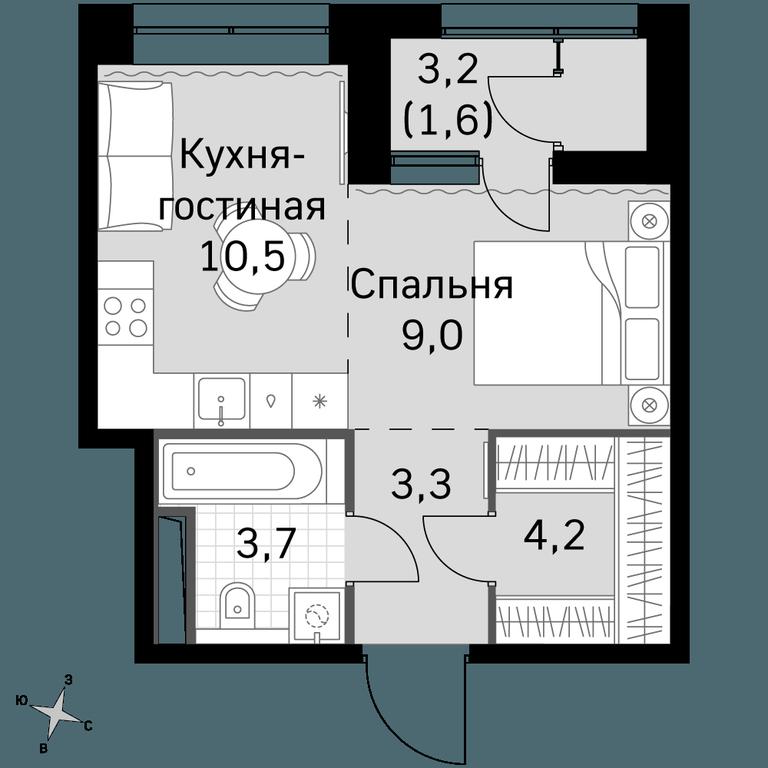 Apartment Sale, 32.3平方米 at Sky Garden, Stroitelny Drive, 9с6, Moscow, Russia #1 Apartment Sale, 32.3平方米 at Sky Garden, Stroitelny Drive, 9с6, Moscow, Russia #1