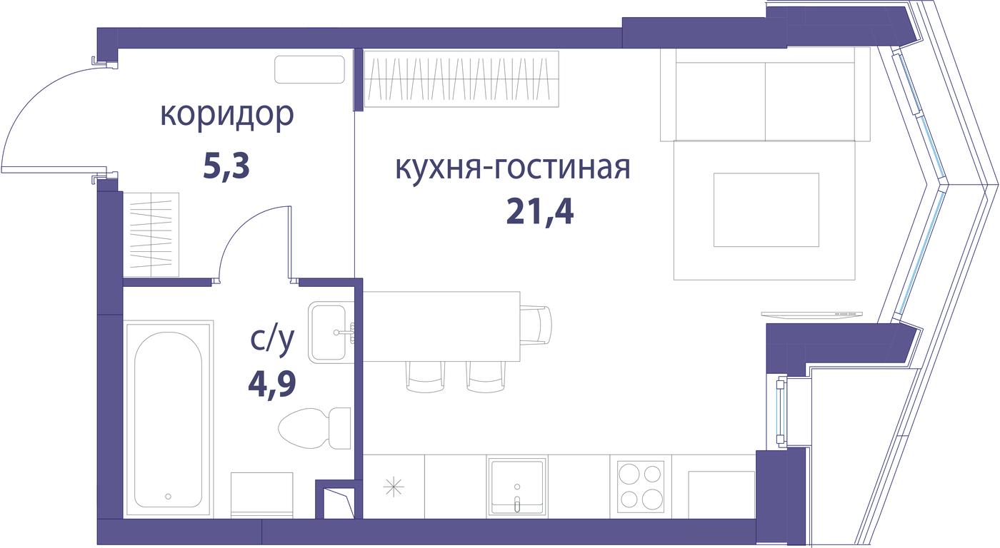 Apartment Sale, 31.6平方米 at Simvol, Nevelskogo Drive, 6к1, Moscow, Russia #2