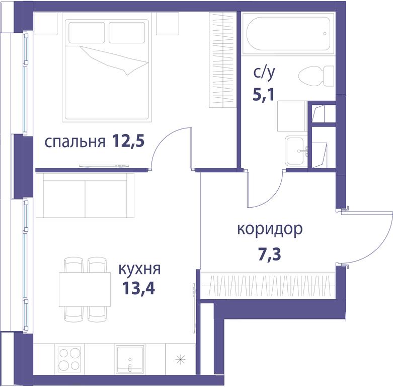 Продажа 1-комн. квартиры, 37,7 м² в ЖК «Символ», проезд Невельского, 6к1, Москва, Россия #1 Продажа 1-комн. квартиры, 37,7 м² в ЖК «Символ», проезд Невельского, 6к1, Москва, Россия #1