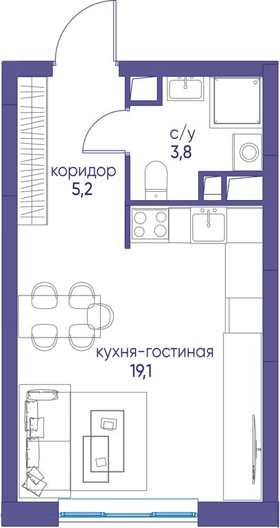 Apartment Sale, 28.1 sq. m. at Ostrov, Nizhnye Mnyovniki Street, 37Ас4, Moscow, Russia #1 Apartment Sale, 28.1 sq. m. at Ostrov, Nizhnye Mnyovniki Street, 37Ас4, Moscow, Russia #1