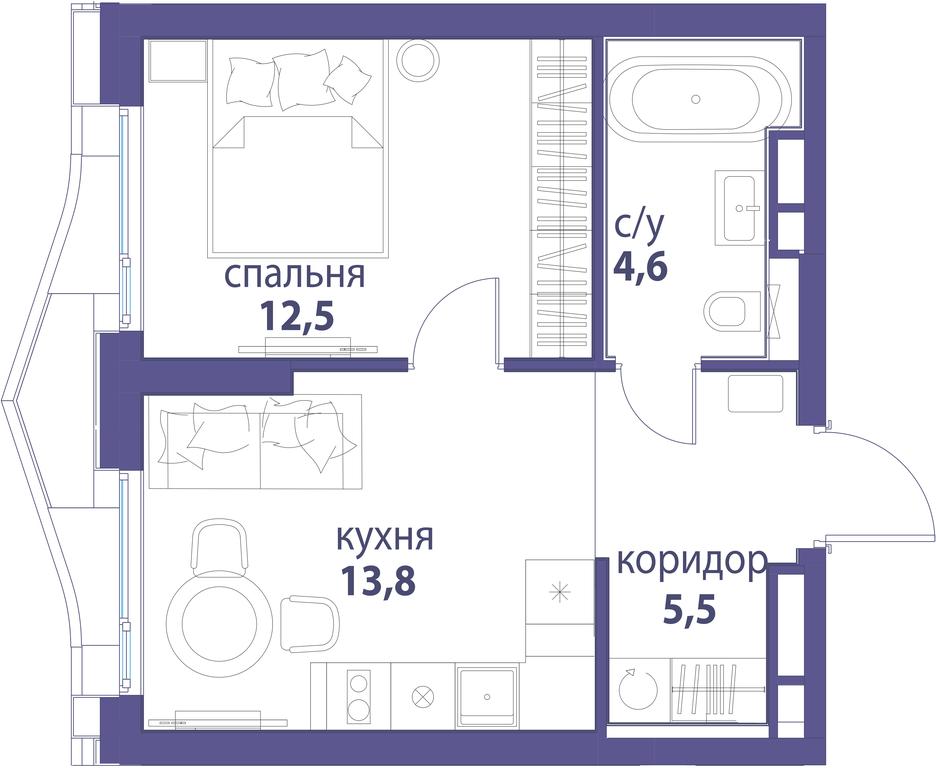 Продажа 1-комн. квартиры, 36,4 м² в ЖК «Символ», проезд Невельского, 6к1, Москва, Россия #1