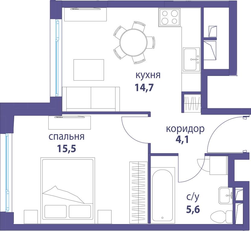 Продажа 1-комн. квартиры, 39,9 м² в ЖК «Символ», проезд Невельского, 6к1, Москва, Россия #1 Продажа 1-комн. квартиры, 39,9 м² в ЖК «Символ», проезд Невельского, 6к1, Москва, Россия #1