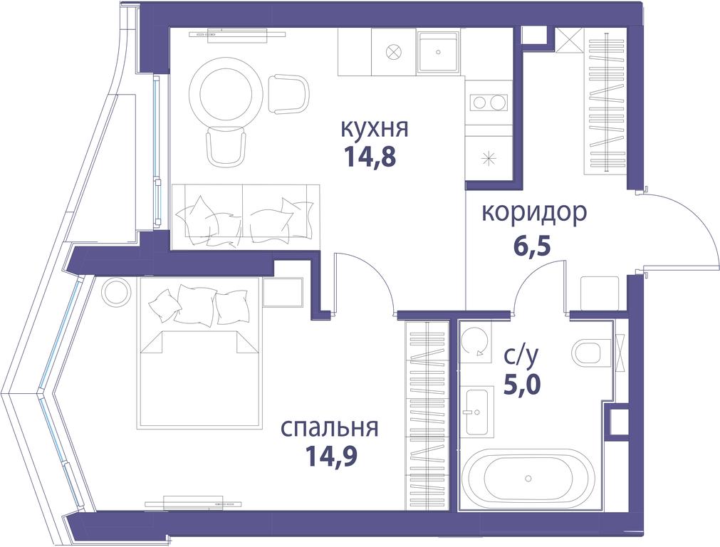 Продажа 1-комн. квартиры, 41,2 м² в ЖК «Символ», проезд Невельского, 6к1, Москва, Россия #1 Продажа 1-комн. квартиры, 41,2 м² в ЖК «Символ», проезд Невельского, 6к1, Москва, Россия #1