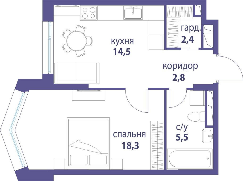 Продажа 1-комн. квартиры, 43,5 м² в ЖК «Символ», проезд Невельского, 6к1, Москва, Россия #1 Продажа 1-комн. квартиры, 43,5 м² в ЖК «Символ», проезд Невельского, 6к1, Москва, Россия #1