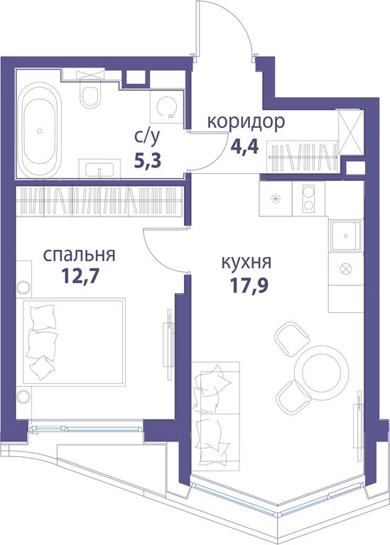 Продажа 1-комн. квартиры, 40,3 м² в ЖК «Символ», проезд Невельского, 6к1, Москва, Россия #1 Продажа 1-комн. квартиры, 40,3 м² в ЖК «Символ», проезд Невельского, 6к1, Москва, Россия #1