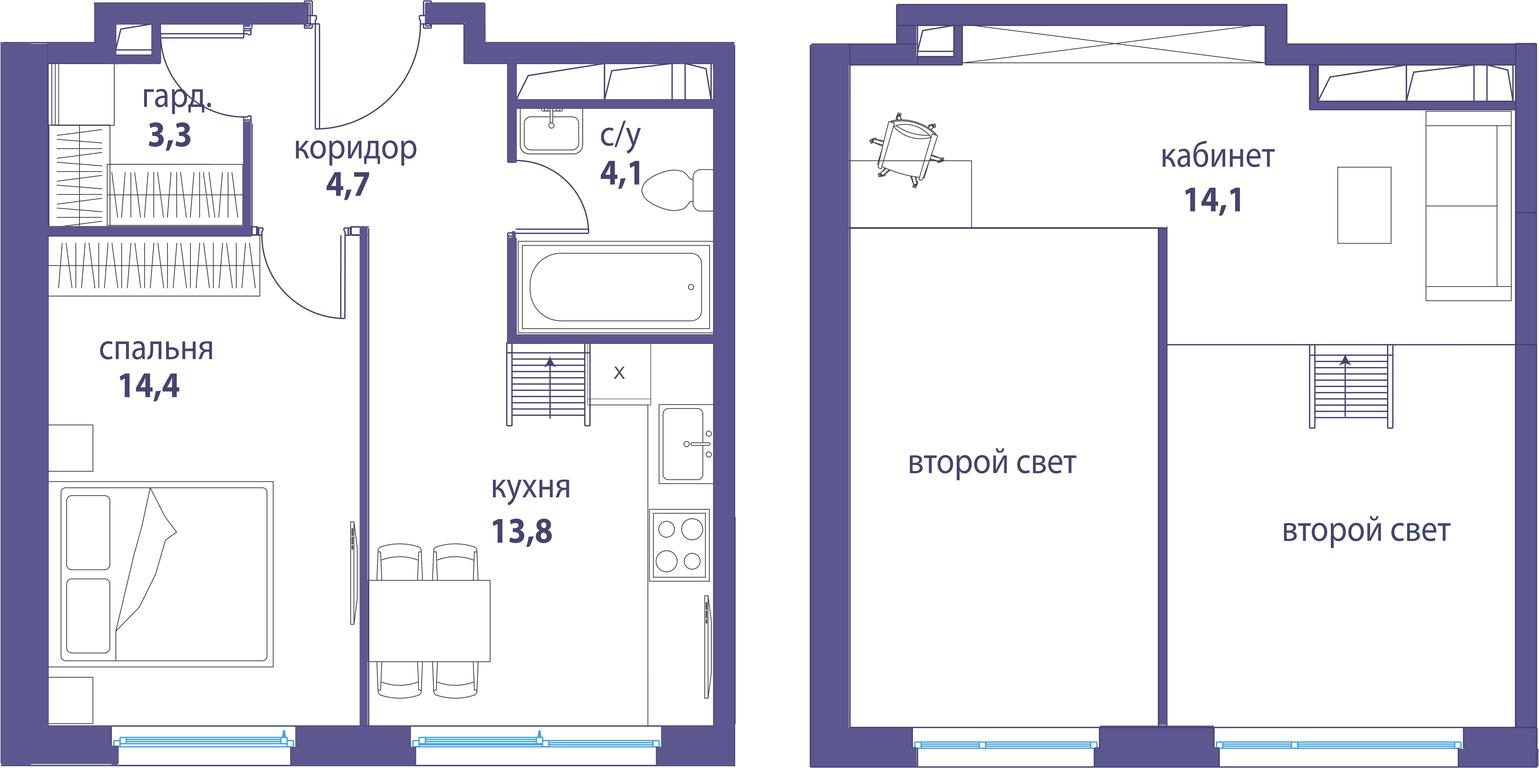 1-BD Apartment Sale, 54.3平方米 at Simvol, Nevelskogo Drive, 6к1, Moscow, Russia #1 1-BD Apartment Sale, 54.3平方米 at Simvol, Nevelskogo Drive, 6к1, Moscow, Russia #1