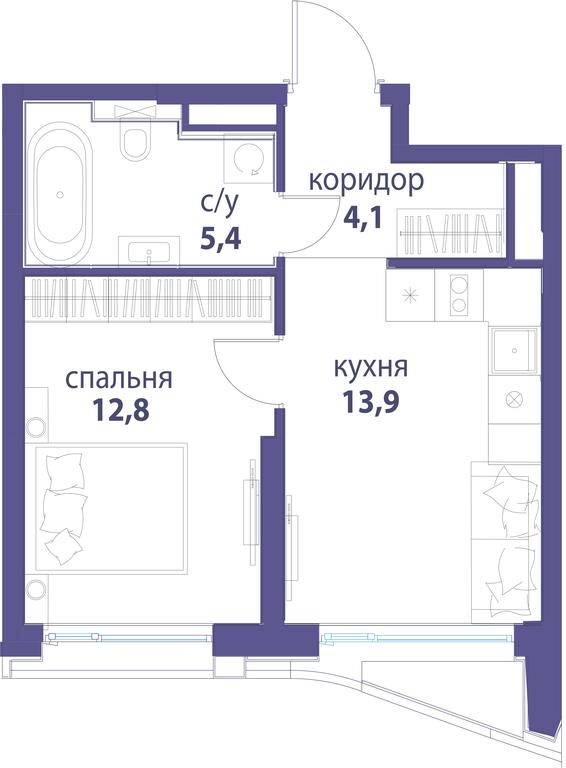 1-BD Apartment Sale, 36.2 sq. m. at Simvol, Nevelskogo Drive, 6к1, Moscow, Russia #1 1-BD Apartment Sale, 36.2 sq. m. at Simvol, Nevelskogo Drive, 6к1, Moscow, Russia #1