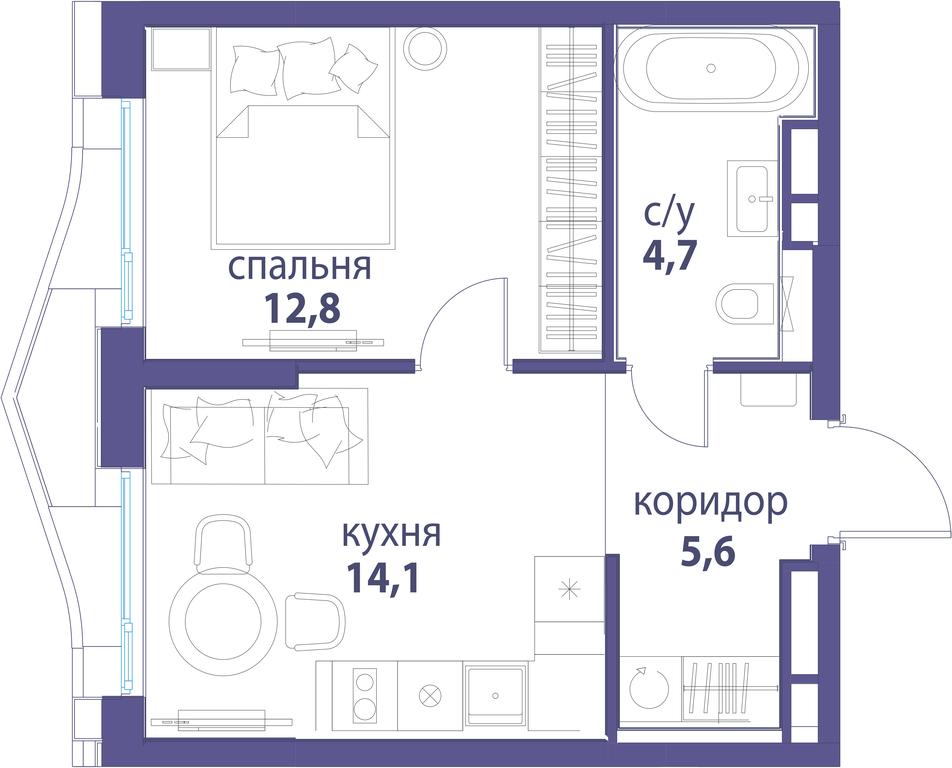 1-BD Apartment Sale, 37.2 sq. m. at Simvol, Nevelskogo Drive, 6к1, Moscow, Russia #1 1-BD Apartment Sale, 37.2 sq. m. at Simvol, Nevelskogo Drive, 6к1, Moscow, Russia #1