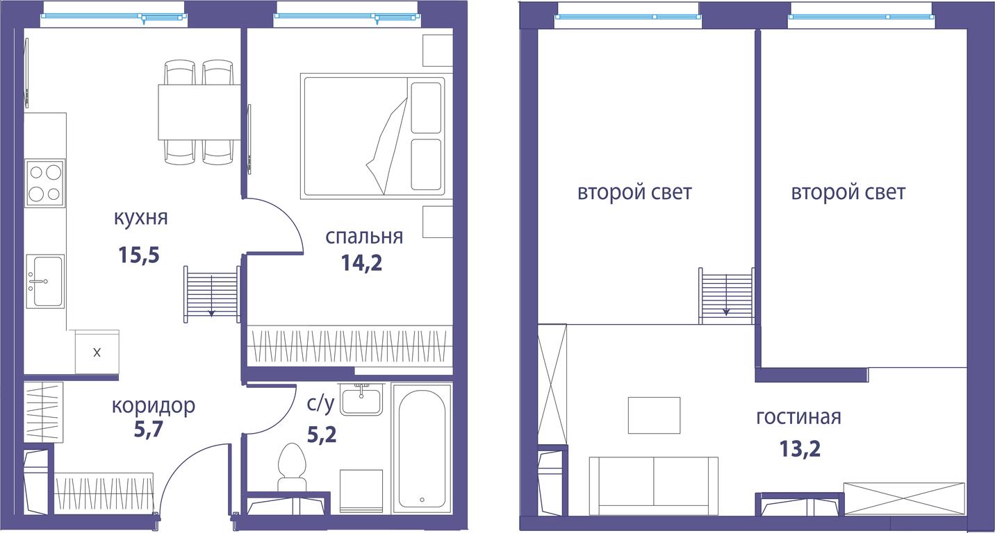 1-BD Apartment Sale, 54.7 sq. m. at Simvol, Nevelskogo Drive, 6к1, Moscow, Russia #1 1-BD Apartment Sale, 54.7 sq. m. at Simvol, Nevelskogo Drive, 6к1, Moscow, Russia #1