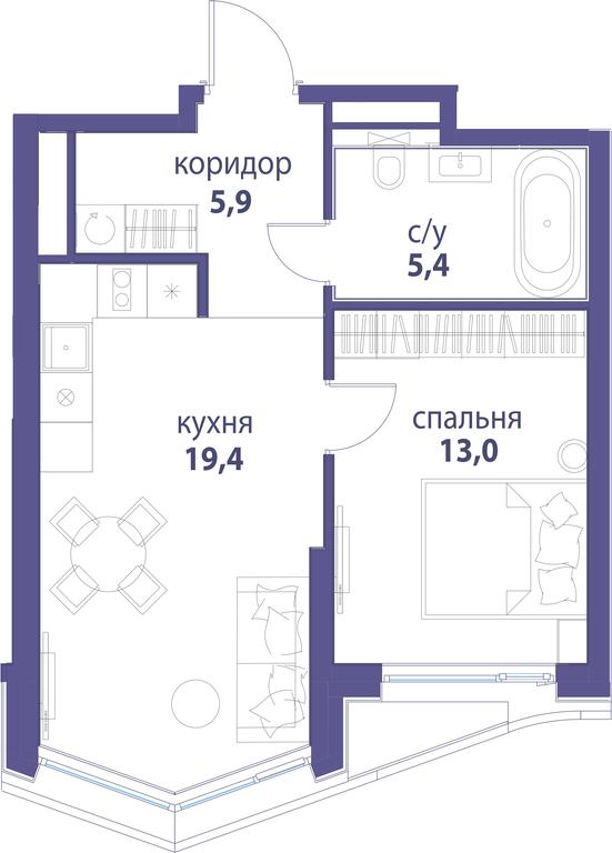 1-BD Apartment Sale, 43.7 sq. m. at Simvol, Nevelskogo Drive, 6к1, Moscow, Russia #1 1-BD Apartment Sale, 43.7 sq. m. at Simvol, Nevelskogo Drive, 6к1, Moscow, Russia #1