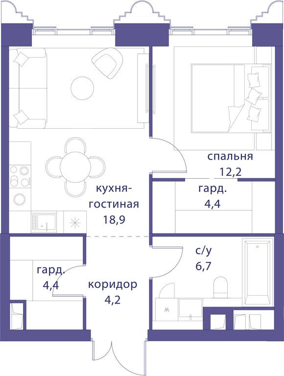 1-BD Apartment Sale, 50.8平方米 at Tatarskaya 35, Bolshaya Tatarskaya Street, Moscow, Russia #1 1-BD Apartment Sale, 50.8平方米 at Tatarskaya 35, Bolshaya Tatarskaya Street, Moscow, Russia #1
