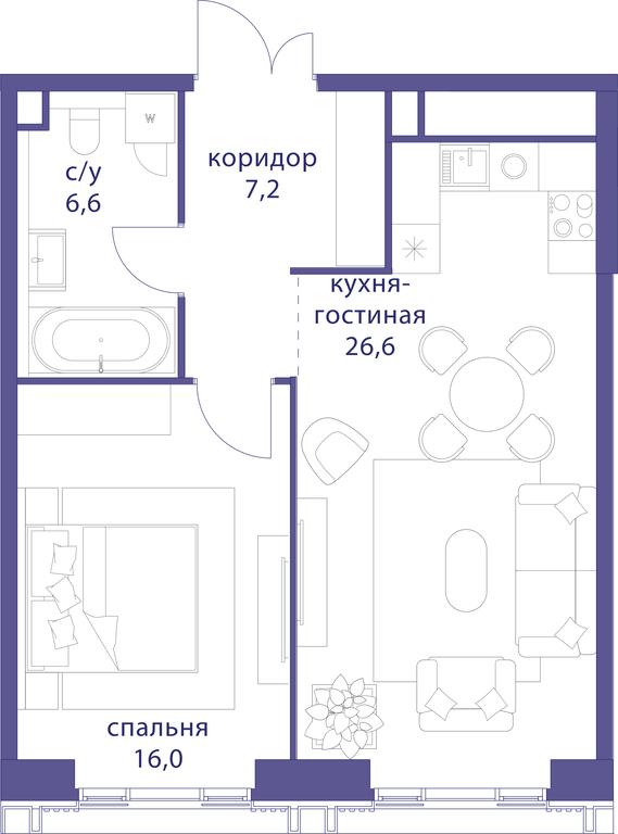 1-BD Apartment Sale, 56.4平方米 at Tatarskaya 35, Bolshaya Tatarskaya Street, Moscow, Russia #1 1-BD Apartment Sale, 56.4平方米 at Tatarskaya 35, Bolshaya Tatarskaya Street, Moscow, Russia #1