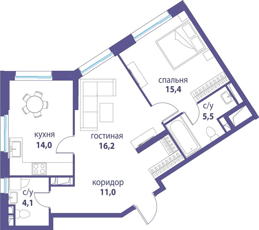 Продажа 2-комн. квартиры, 66,2 м² в ЖК «Символ», проезд Невельского, 6к1, Москва, Россия #1 Продажа 2-комн. квартиры, 66,2 м² в ЖК «Символ», проезд Невельского, 6к1, Москва, Россия #1