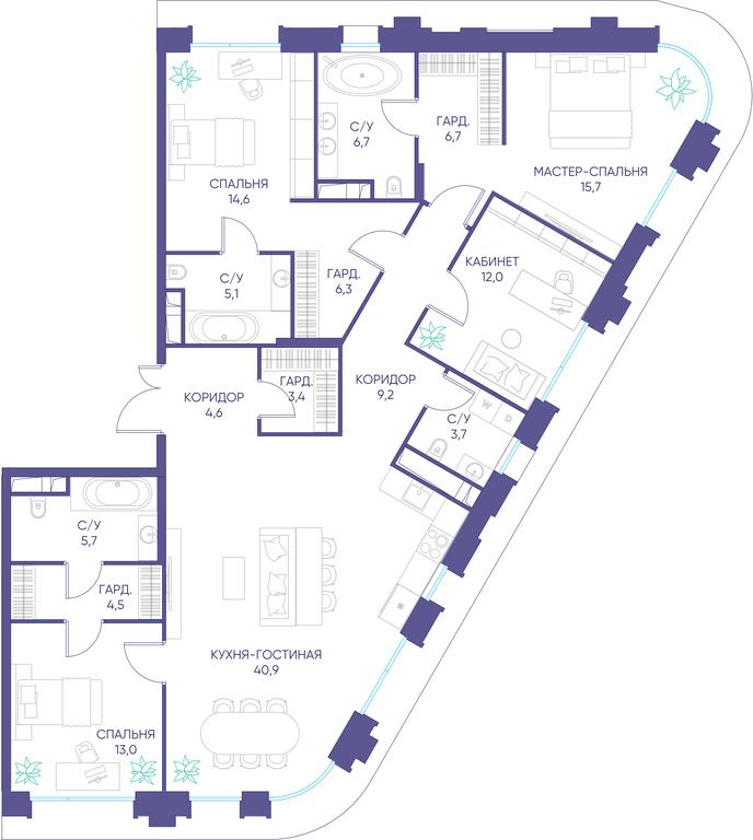 4-BD Apartment Sale, 152.1 sq. m. at Dom XXII, Pogodinskaya Street, 22с3, Moscow, Russia #1 4-BD Apartment Sale, 152.1 sq. m. at Dom XXII, Pogodinskaya Street, 22с3, Moscow, Russia #1