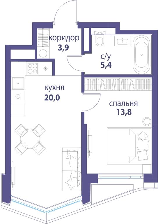 1-BD Apartment Sale, 43.1 sq. m. at Simvol, Nevelskogo Drive, 6к1, Moscow, Russia #1 1-BD Apartment Sale, 43.1 sq. m. at Simvol, Nevelskogo Drive, 6к1, Moscow, Russia #1
