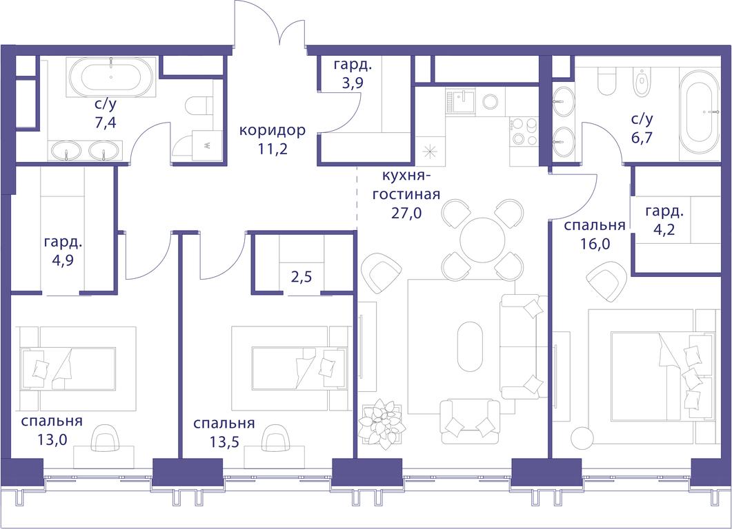 3-BD Apartment Sale, 110.3平方米 at Tatarskaya 35, Bolshaya Tatarskaya Street, Moscow, Russia #1 3-BD Apartment Sale, 110.3平方米 at Tatarskaya 35, Bolshaya Tatarskaya Street, Moscow, Russia #1