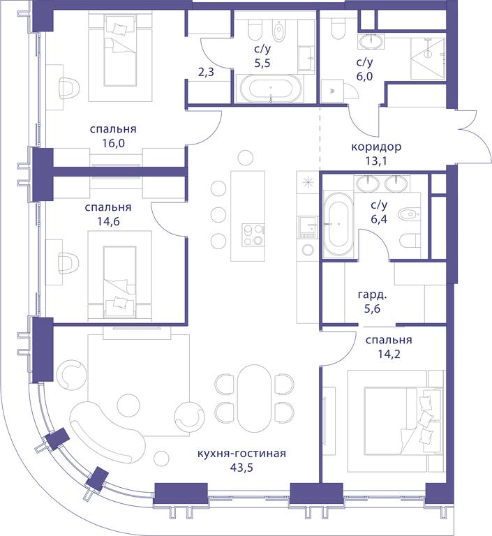 3-BD Apartment Sale, 127.2平方米 at Tatarskaya 35, Bolshaya Tatarskaya Street, Moscow, Russia #1 3-BD Apartment Sale, 127.2平方米 at Tatarskaya 35, Bolshaya Tatarskaya Street, Moscow, Russia #1