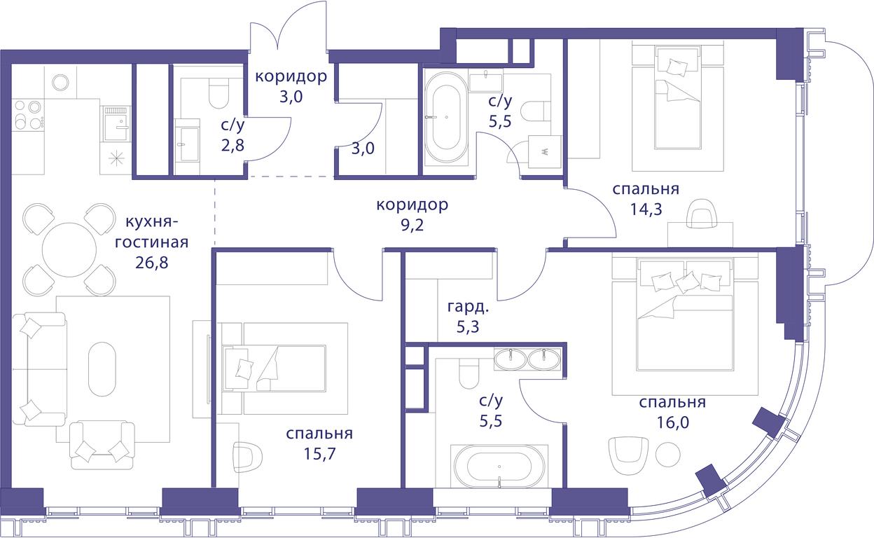 3-BD Apartment Sale, 112.6 sq. m. at Tatarskaya 35, Bolshaya Tatarskaya Street, Moscow, Russia #1 3-BD Apartment Sale, 112.6 sq. m. at Tatarskaya 35, Bolshaya Tatarskaya Street, Moscow, Russia #1