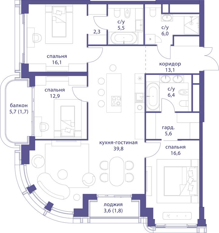 3-BD Apartment Sale, 127.8 sq. m. at Tatarskaya 35, Bolshaya Tatarskaya Street, Moscow, Russia #1 3-BD Apartment Sale, 127.8 sq. m. at Tatarskaya 35, Bolshaya Tatarskaya Street, Moscow, Russia #1