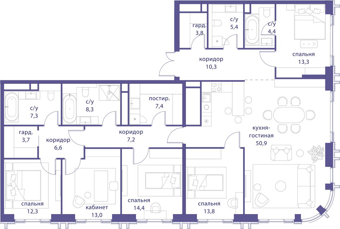Продажа 5-комн. квартиры, 182,1 м² в ЖК «Татарская 35», Большая Татарская улица, Москва, Россия #1 Продажа 5-комн. квартиры, 182,1 м² в ЖК «Татарская 35», Большая Татарская улица, Москва, Россия #1