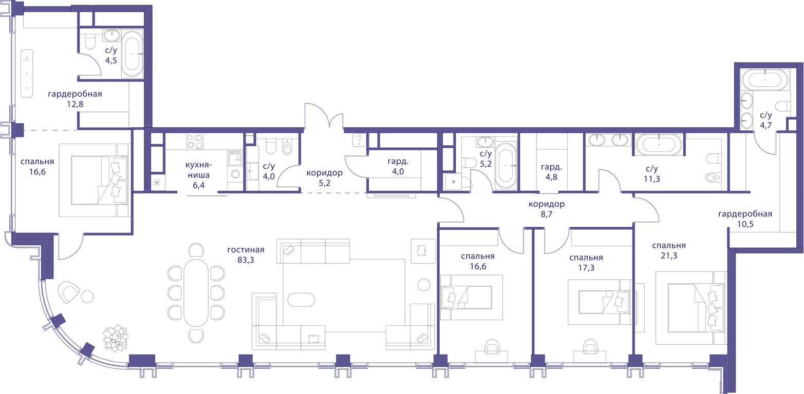 Продажа 5-комн. квартиры, 241,7 м² в ЖК «Татарская 35», Большая Татарская улица, Москва, Россия #1 Продажа 5-комн. квартиры, 241,7 м² в ЖК «Татарская 35», Большая Татарская улица, Москва, Россия #1