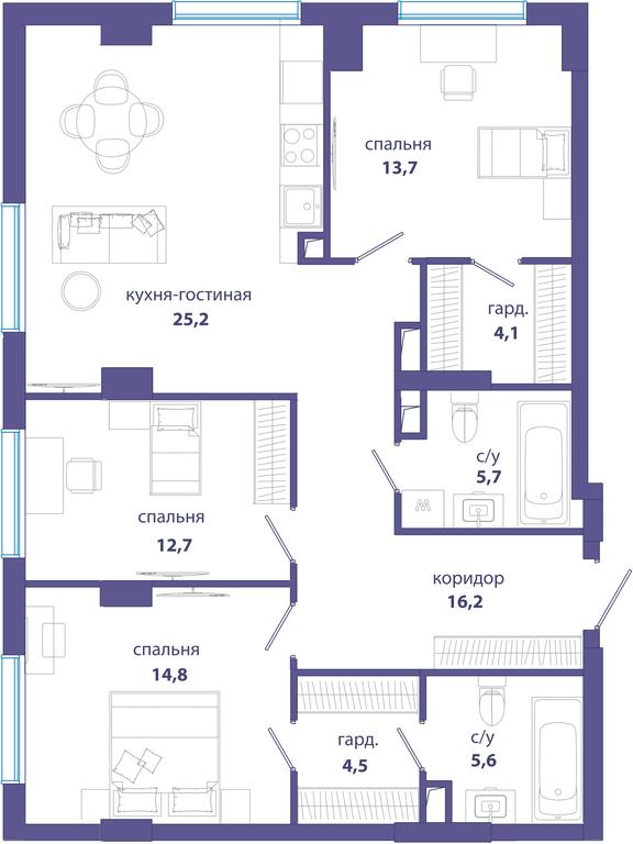 3-BD Apartment Sale, 102.5 sq. m. at Sobytie, Lobachevskogo Street, 124к3, Moscow, Russia #1 3-BD Apartment Sale, 102.5 sq. m. at Sobytie, Lobachevskogo Street, 124к3, Moscow, Russia #1