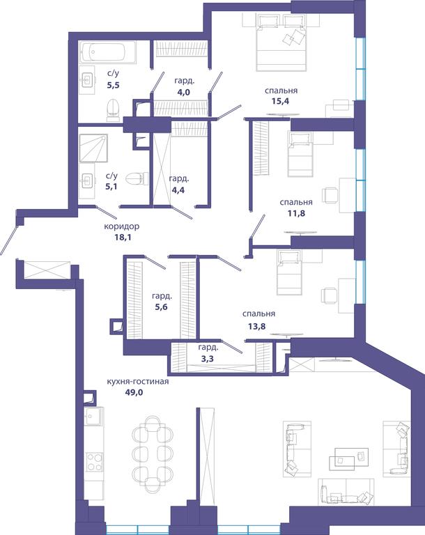 4-BD Apartment Sale, 136平方米 at Sobytie, Lobachevskogo Street, 124к3, Moscow, Russia #1 4-BD Apartment Sale, 136平方米 at Sobytie, Lobachevskogo Street, 124к3, Moscow, Russia #1