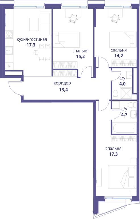 3-BD Apartment Sale, 86 sq. m. at Simvol, Nevelskogo Drive, 6к1, Moscow, Russia #1 3-BD Apartment Sale, 86 sq. m. at Simvol, Nevelskogo Drive, 6к1, Moscow, Russia #1
