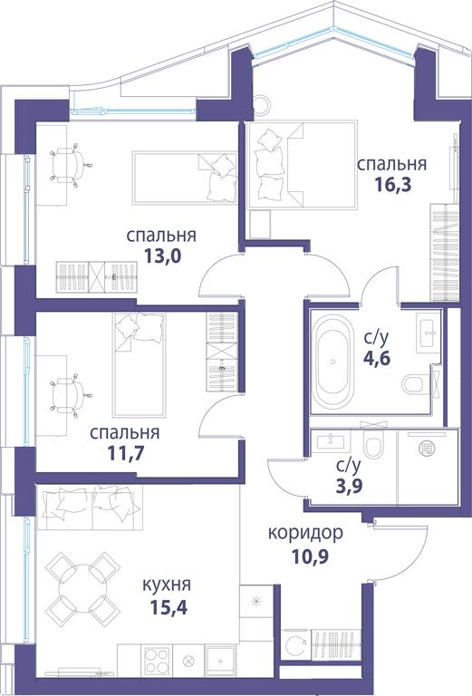 3-BD Apartment Sale, 75.8平方米 at Simvol, Nevelskogo Drive, 6к1, Moscow, Russia #1 3-BD Apartment Sale, 75.8平方米 at Simvol, Nevelskogo Drive, 6к1, Moscow, Russia #1